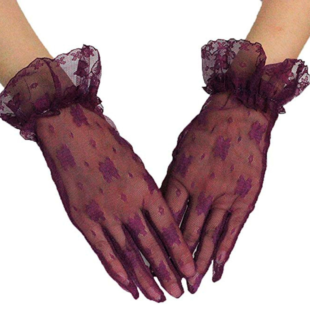 Pearl Bridal Women's Vintage Floral Lace Gloves